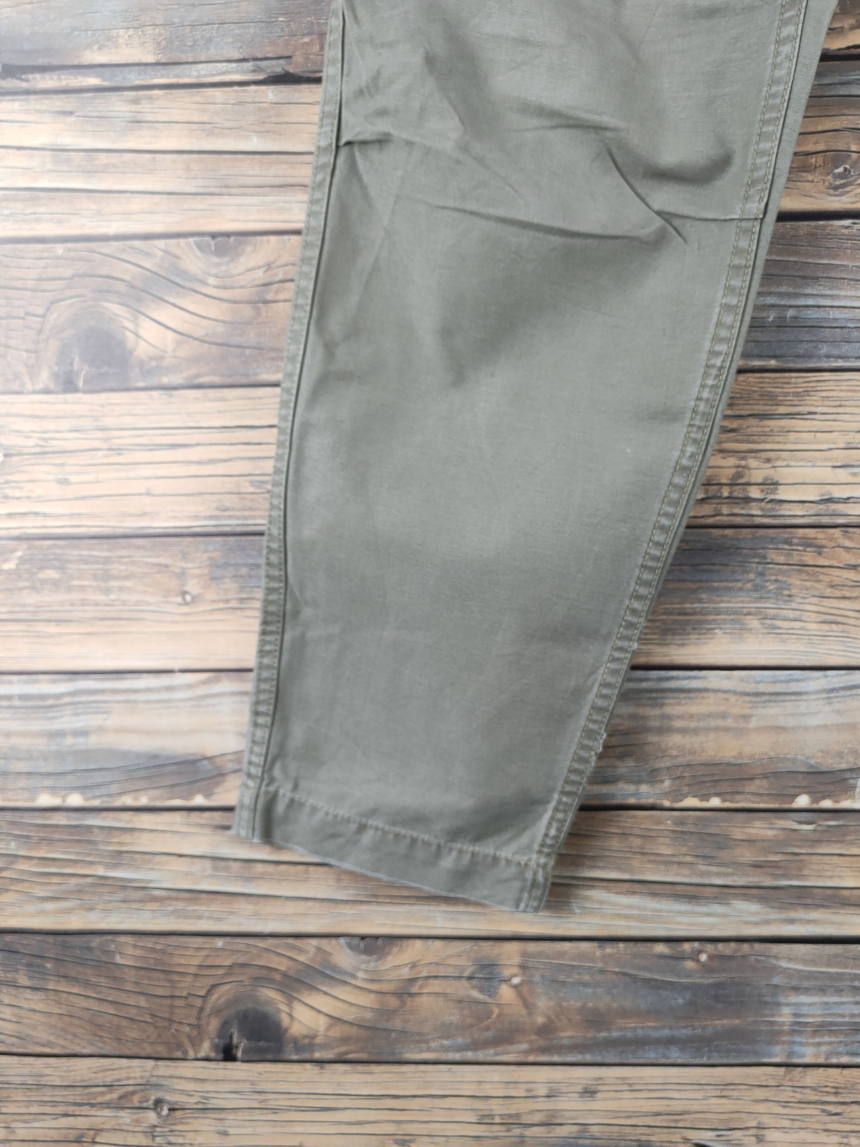 Japanese Brand DLL Global Work Army Green Multipocket Cargo Pants #1912 Size US 30 / EU 46 - 4 Thumbnail