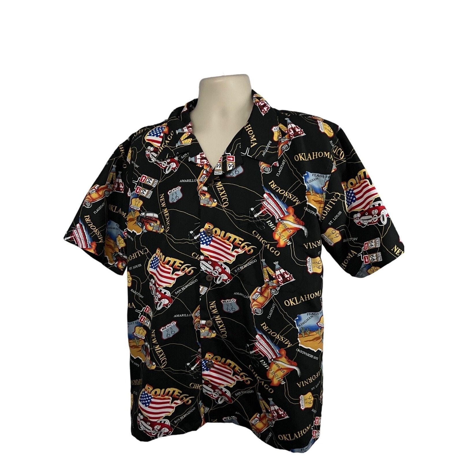 Other Route 66 All Over Graphic Print Button Shirt Large Pocket Size US L / EU 52-54 / 3 - 1 Thumbnail