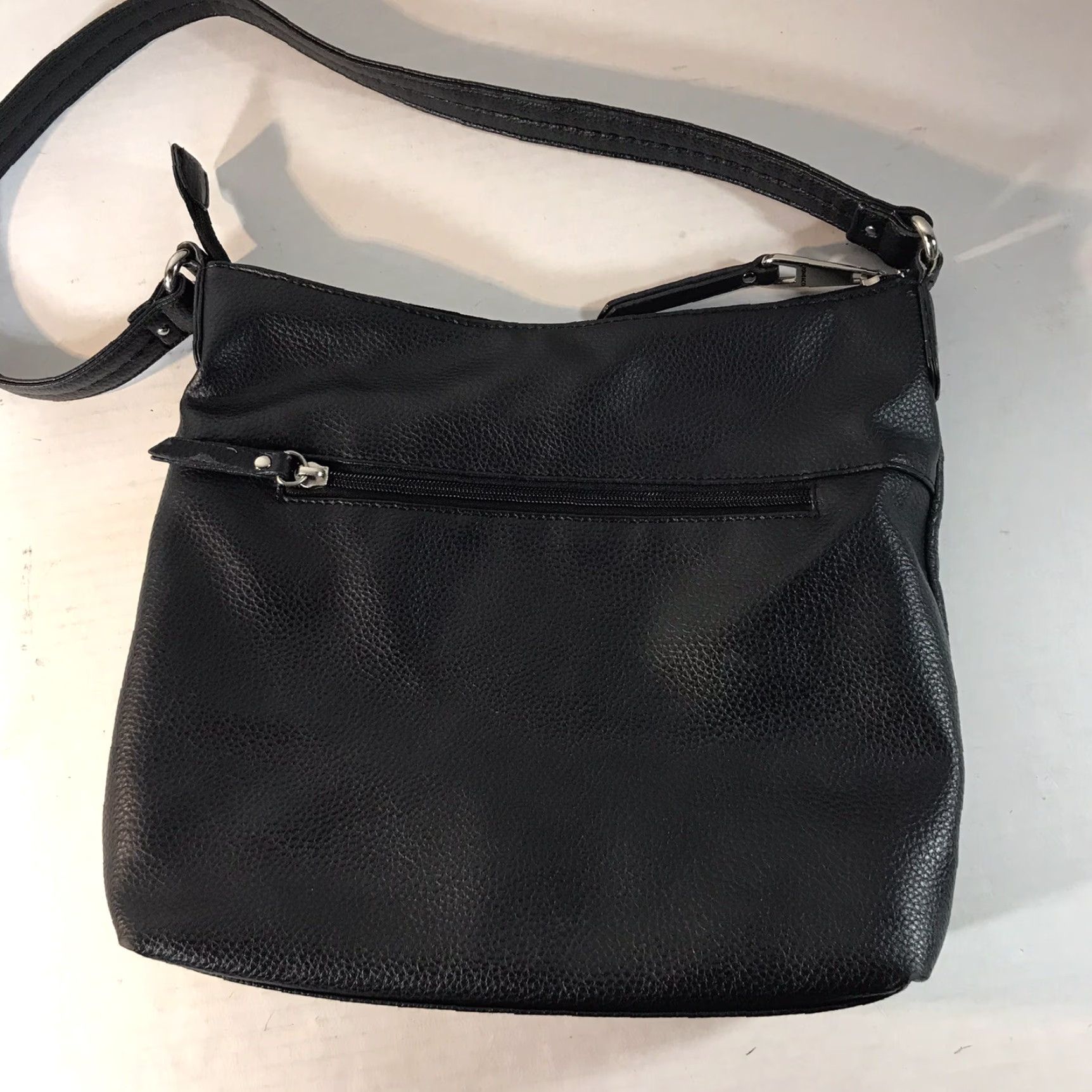 Vintage Stone & Co Black Snakeskin Leather Shoulder Bag Medium 12x10 inches Business Casual Travel Womens Size ONE SIZE - 5 Thumbnail