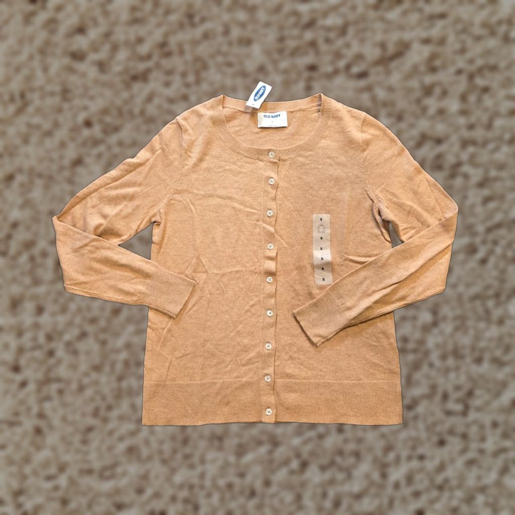 Old Navy Old Navy Sweater Cardigan Women Size S Brown Beige Long Sleeve Round Neck Casual Knit Cotton Viscose Regular Fall Spring Winter Capsule Basic Size S / US 4 / IT 40 - 1 Thumbnail