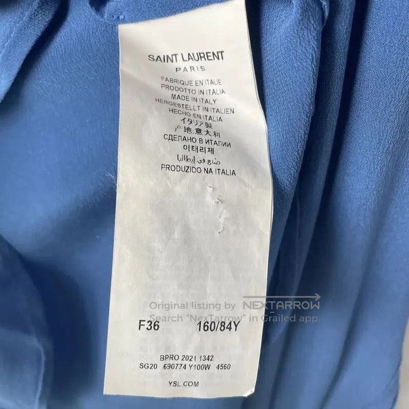 Yves Saint Laurent YSL Blue Long Sleeve Women's Shirt . Size S / US 4 / IT 40 - 5 Thumbnail