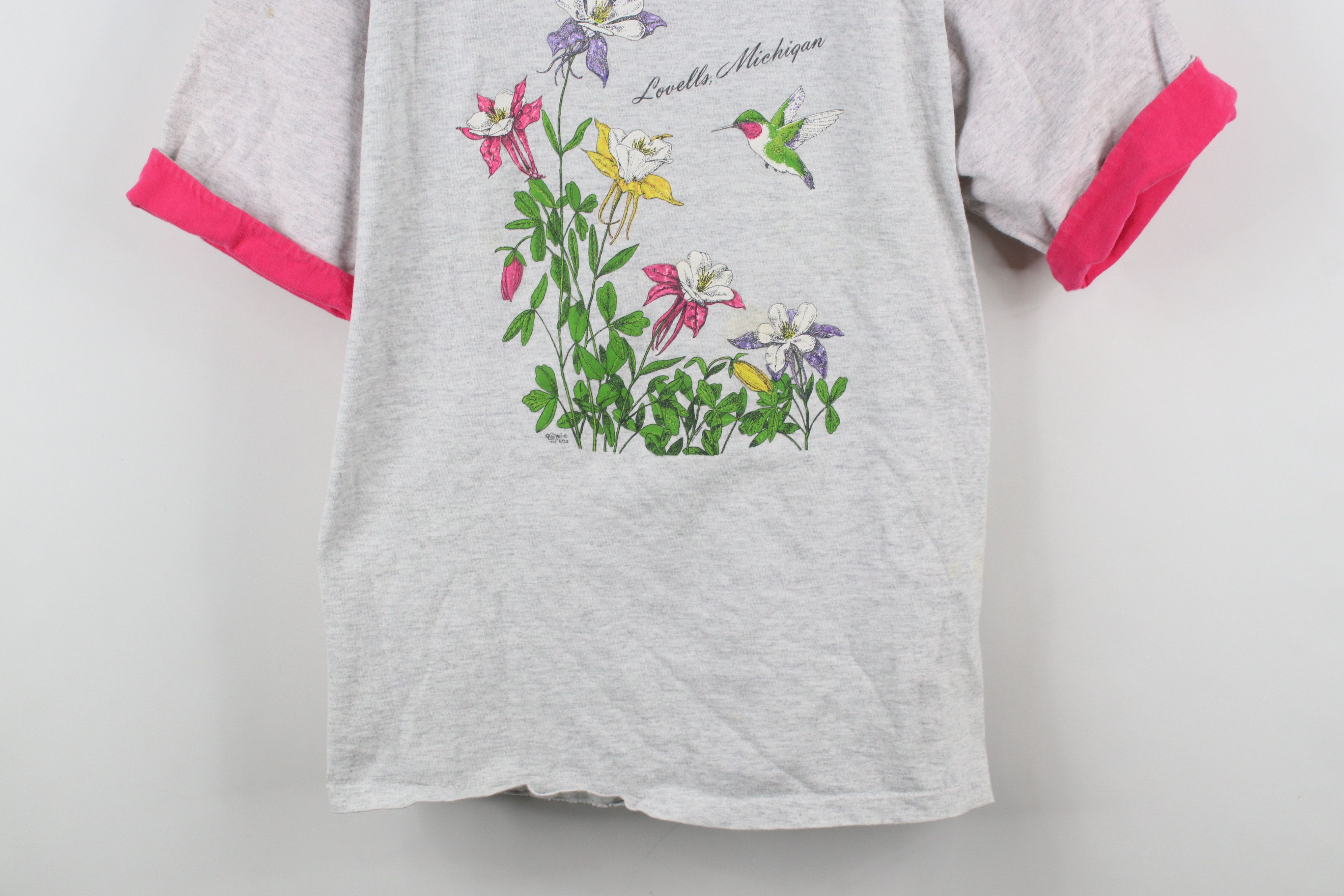 Vintage Vintage 90s Streetwear Nature Hummingbird Flower T-Shirt USA Size XL / US 12-14 / IT 48-50 - 3 Thumbnail