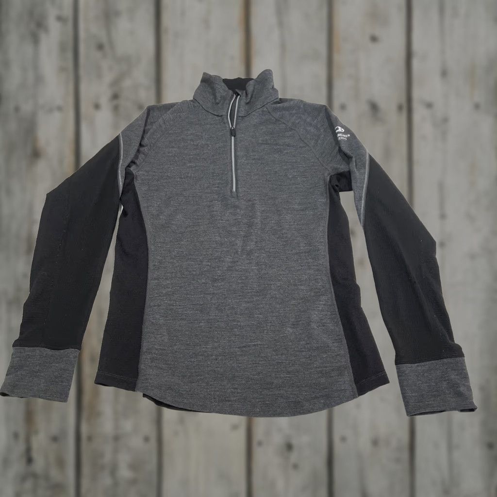 Icebreaker Icebreaker Merino Body Fit Quarter Zip Shirt Women Large Gray Black Long Sleeve Size L / US 10 / IT 46 - 1 Thumbnail