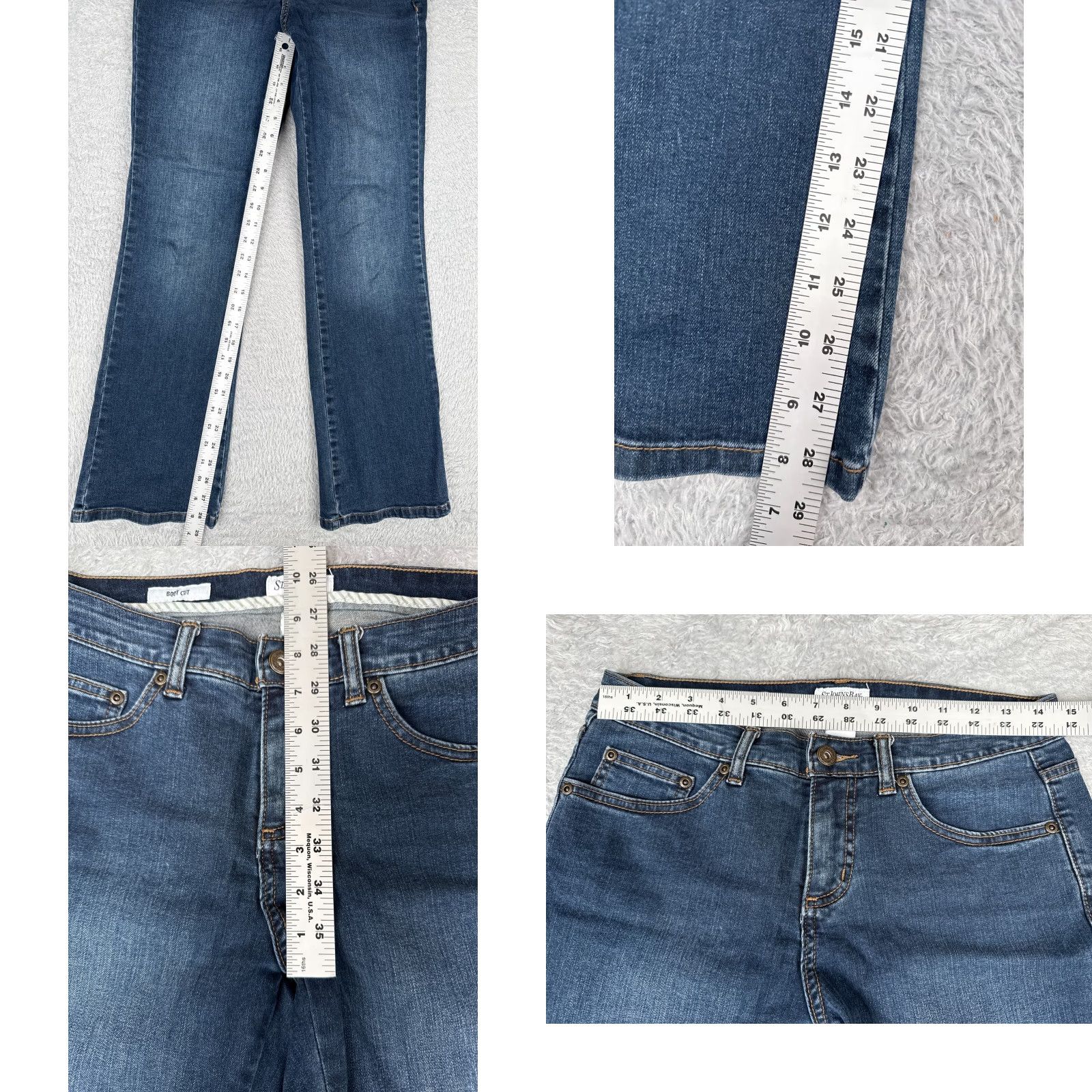 Vintage St. John's Bay Women's Bootcut Jeans 4P Blue Denim Dark Wash 29x29 Size 27" / US 4 / IT 40 - 8 Thumbnail