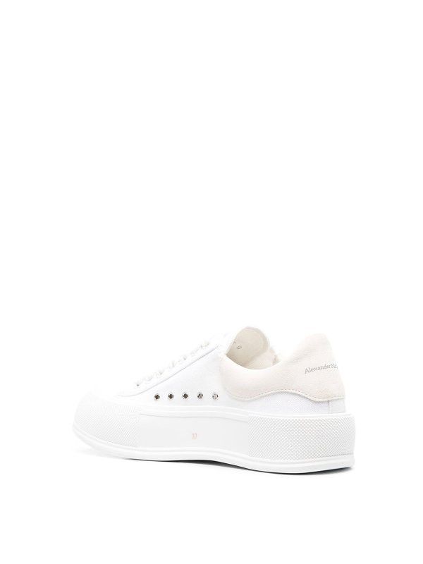 Alexander McQueen o1w1db10925 Deck Lace Up Plimsoll in White Size US 4.5 / IT 34.5 - 3 Thumbnail