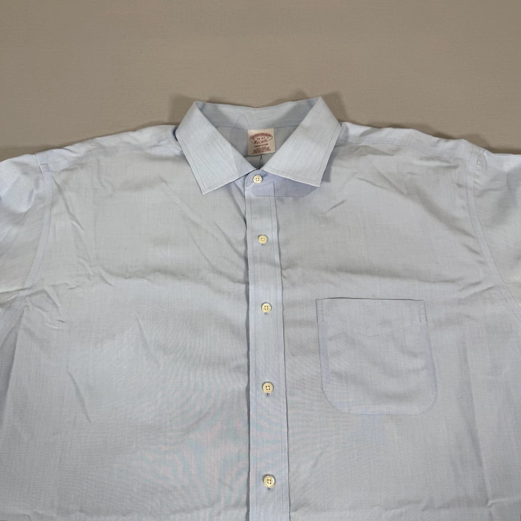Brooks Brothers VINTAGE Brooks Brothers Dress Shirt Men 2XL Long Sleeve Blue Cotton Non-Iron Business Formal Size 48R - 3 Thumbnail