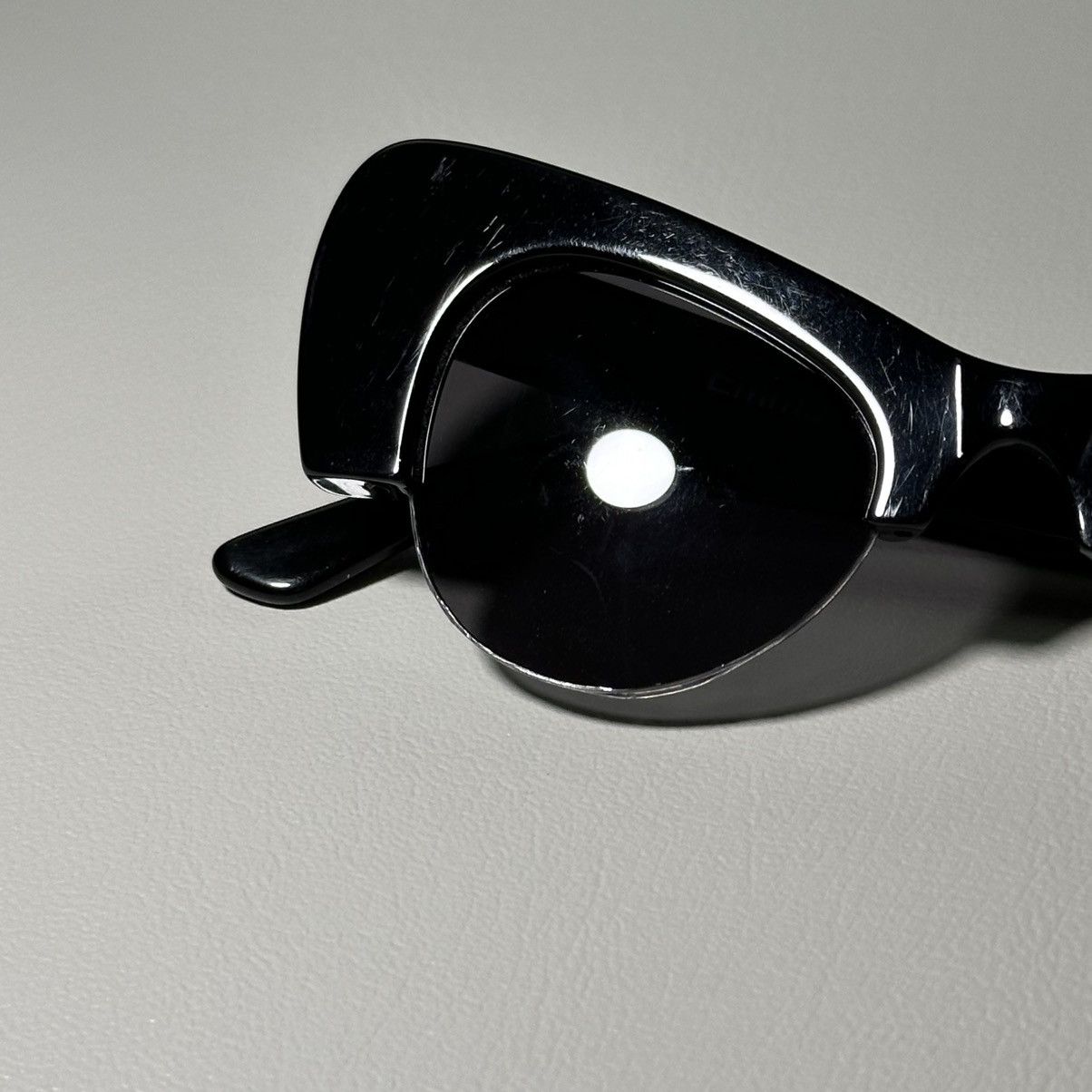 Illesteva Illesteva 9 Emma Half-Rim Cat-Eye Black Sunglasses Size ONE SIZE - 6 Thumbnail