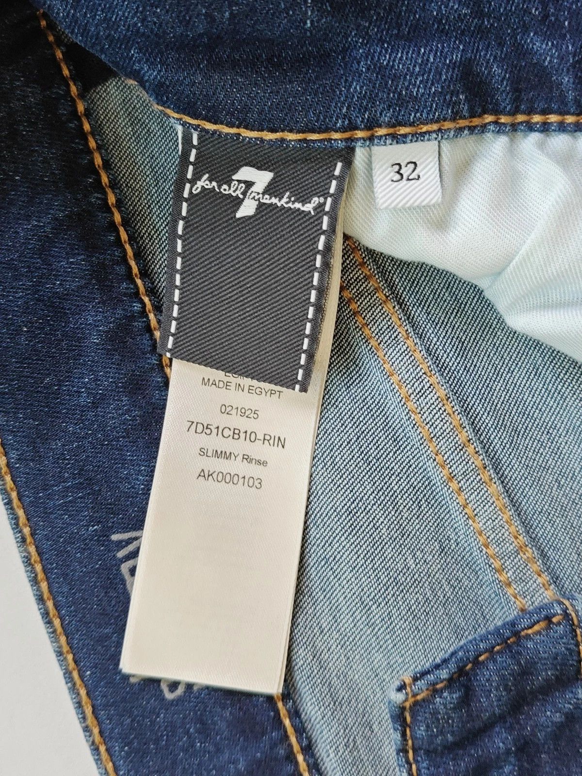 7 For All Mankind 7 For All ManKind Slimmy Rinse Men's Jeans T / 6001 Size US 32 / EU 48 - 8 Thumbnail