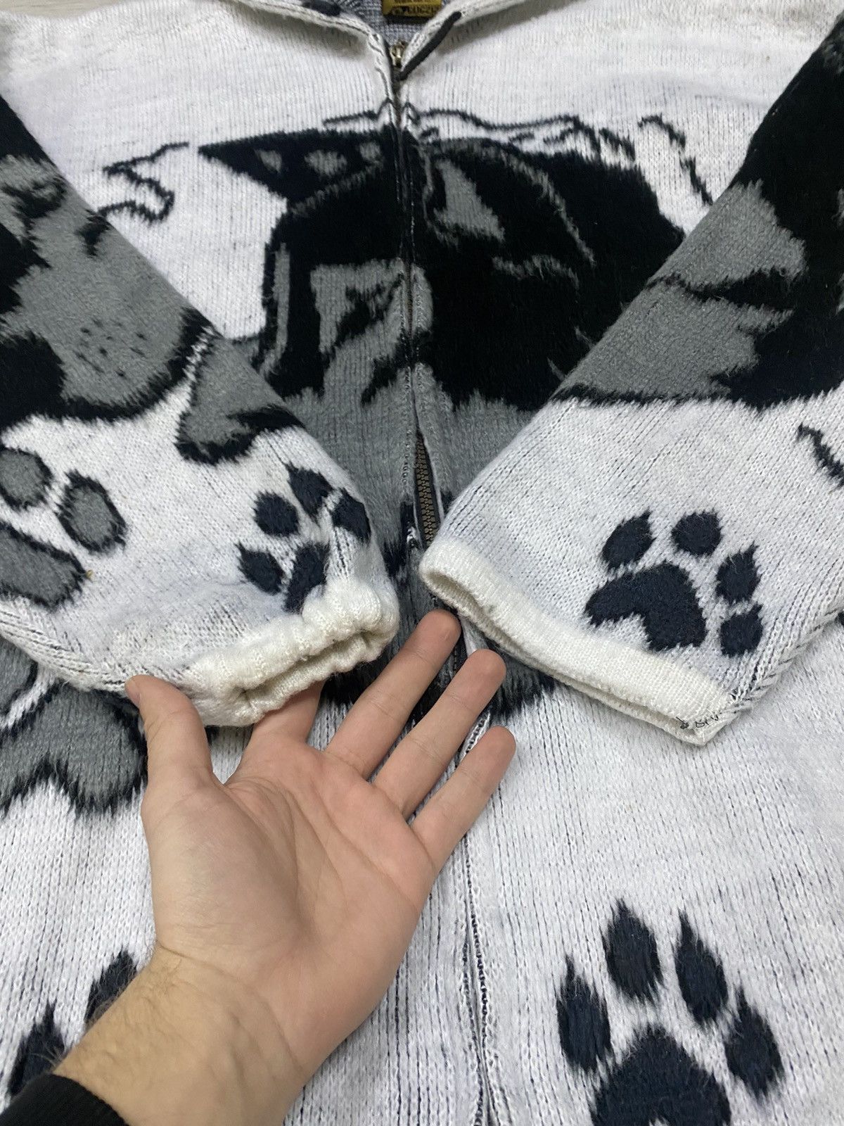 Vintage Wolves Dogs 🐺 forest Y2K vintage fleece zip all over print Size US XL / EU 56 / 4 - 4 Thumbnail