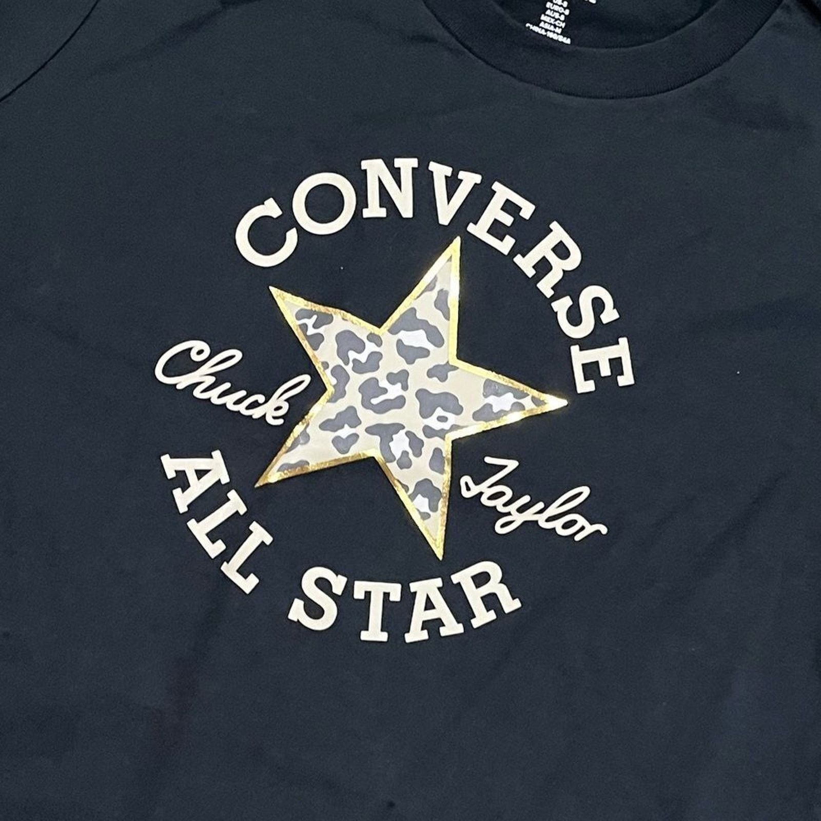 Converse NWOT Converse Leopard Chuck Taylor Patch T-Shirt Slim Fit S Size S / US 4 / IT 40 - 2 Thumbnail