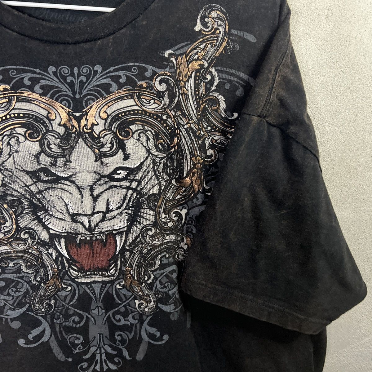 Affliction × Vintage VTG crazy y2k Cyberpunk Affliction Style Tiger Shirt Size US XL / EU 56 / 4 - 5 Thumbnail
