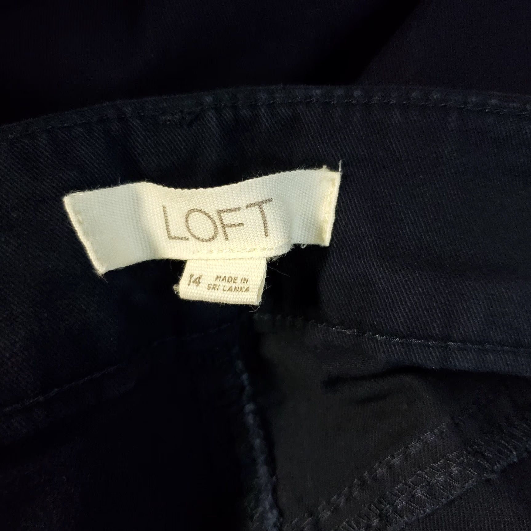 Ann Taylor VINTAGE? No. Ann Taylor LOFT Womens Cropped Pants Sz 14 Blue High Rise Cotton Blend Size 36" / US 14 / IT 50 - 7 Thumbnail
