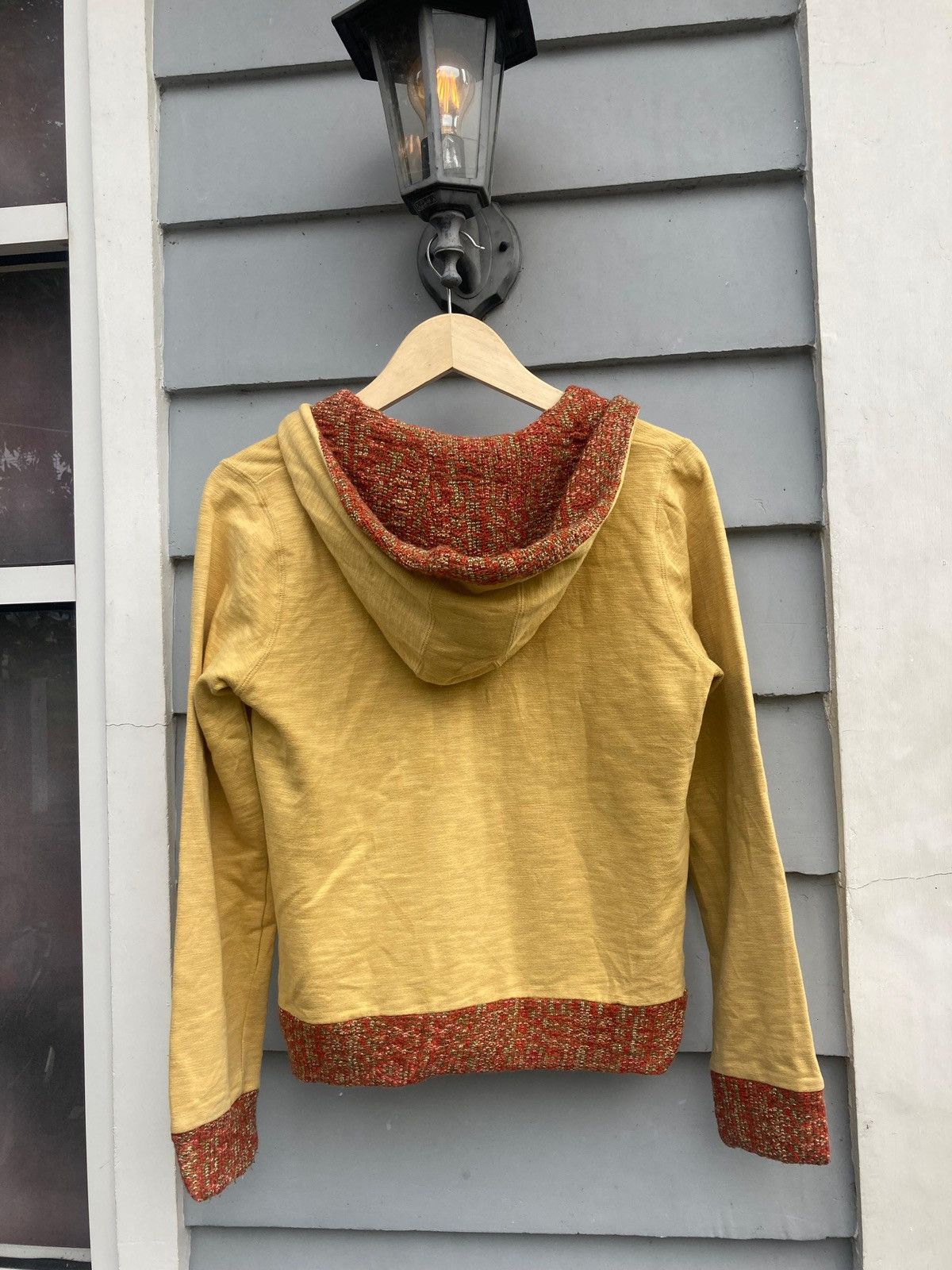 If Six Was Nine Exclusive Styled Japanese Brand Yellow Half Knit Hoodie Size US M / EU 48-50 / 2 - 8 Thumbnail