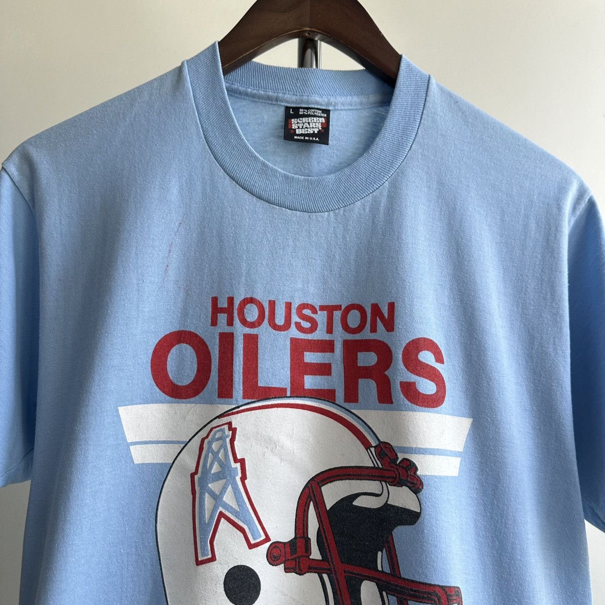 NFL × Vintage VINTAGE HOUSTON OILERS 1987 PLAY-OFFS NFL TEE SINGLE STITCH Size US L / EU 52-54 / 3 - 2 Thumbnail