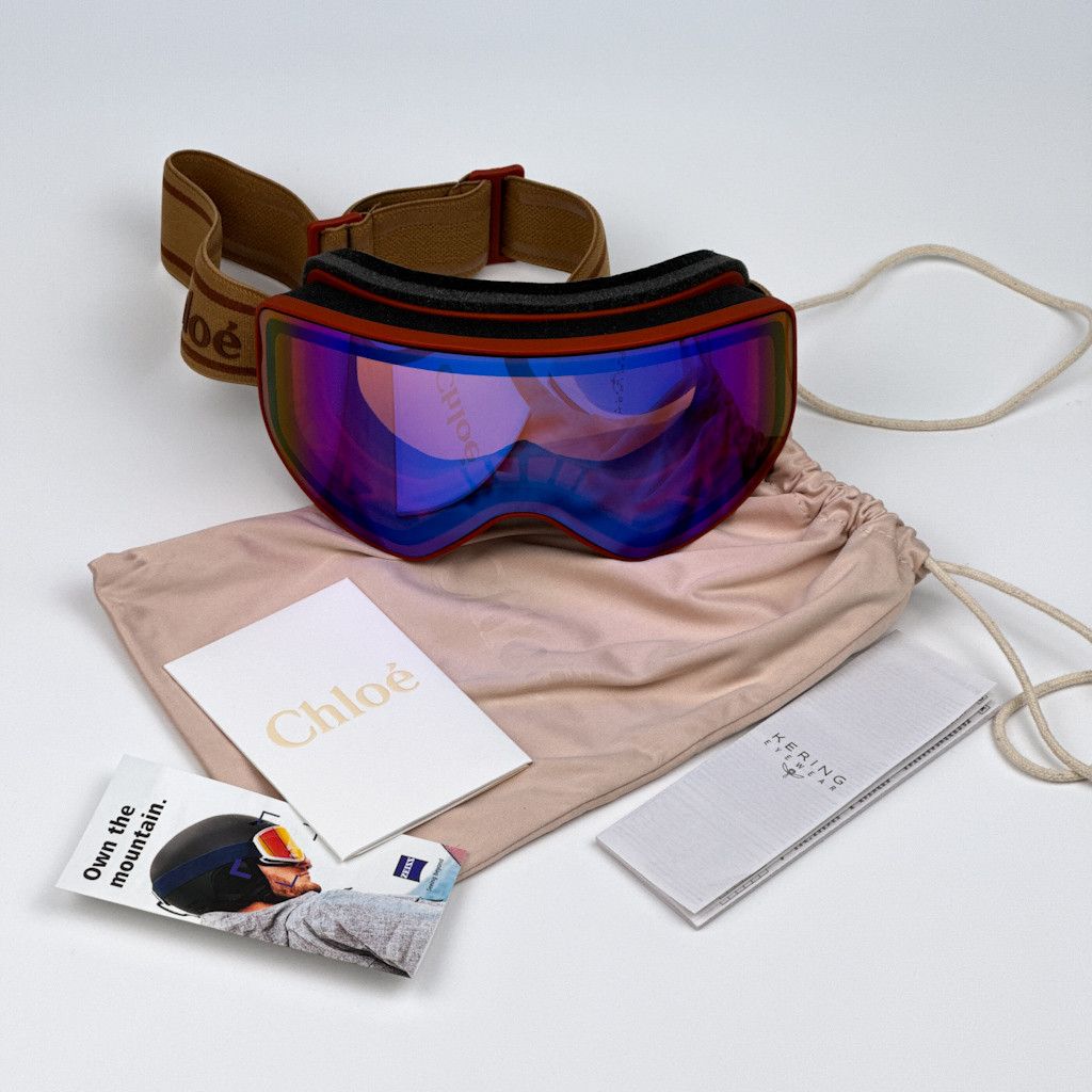 Chloe NEW Chloe CH0072S 003 Orange Multilayer Blue Zeiss Ski Mask Size ONE SIZE - 12 Thumbnail