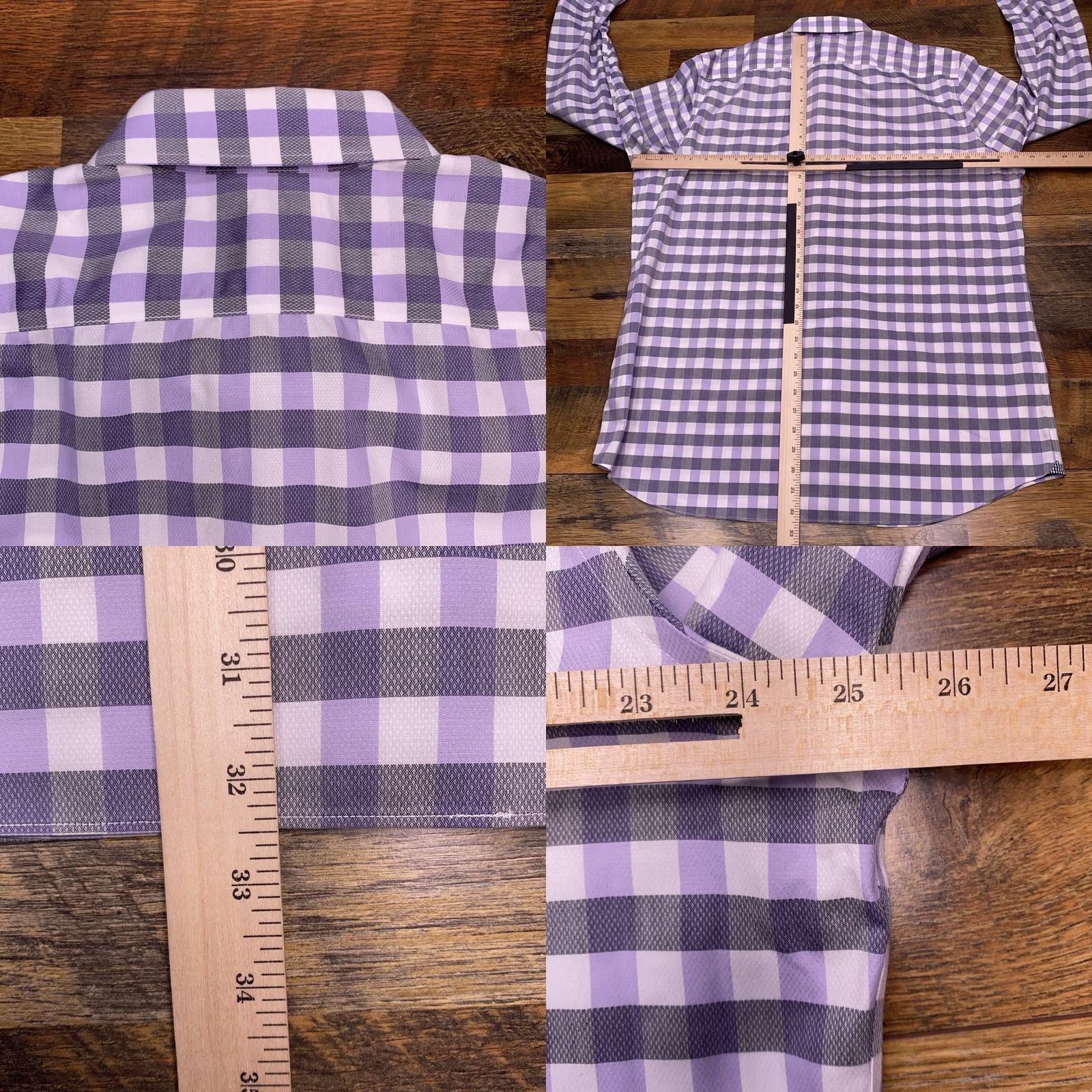 Banana Republic Banana Republic Shirt Mens XL Purple Button-Up Non Iron Check Size US XL / EU 56 / 4 - 8 Thumbnail
