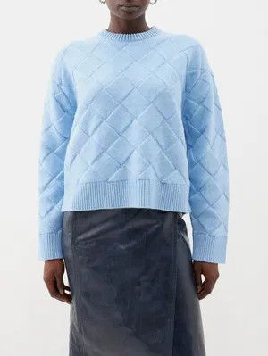 Bottega Veneta o1y0725 Crewneck Sweater in Light Blue Size S / US 4 / IT 40 - 1 Thumbnail