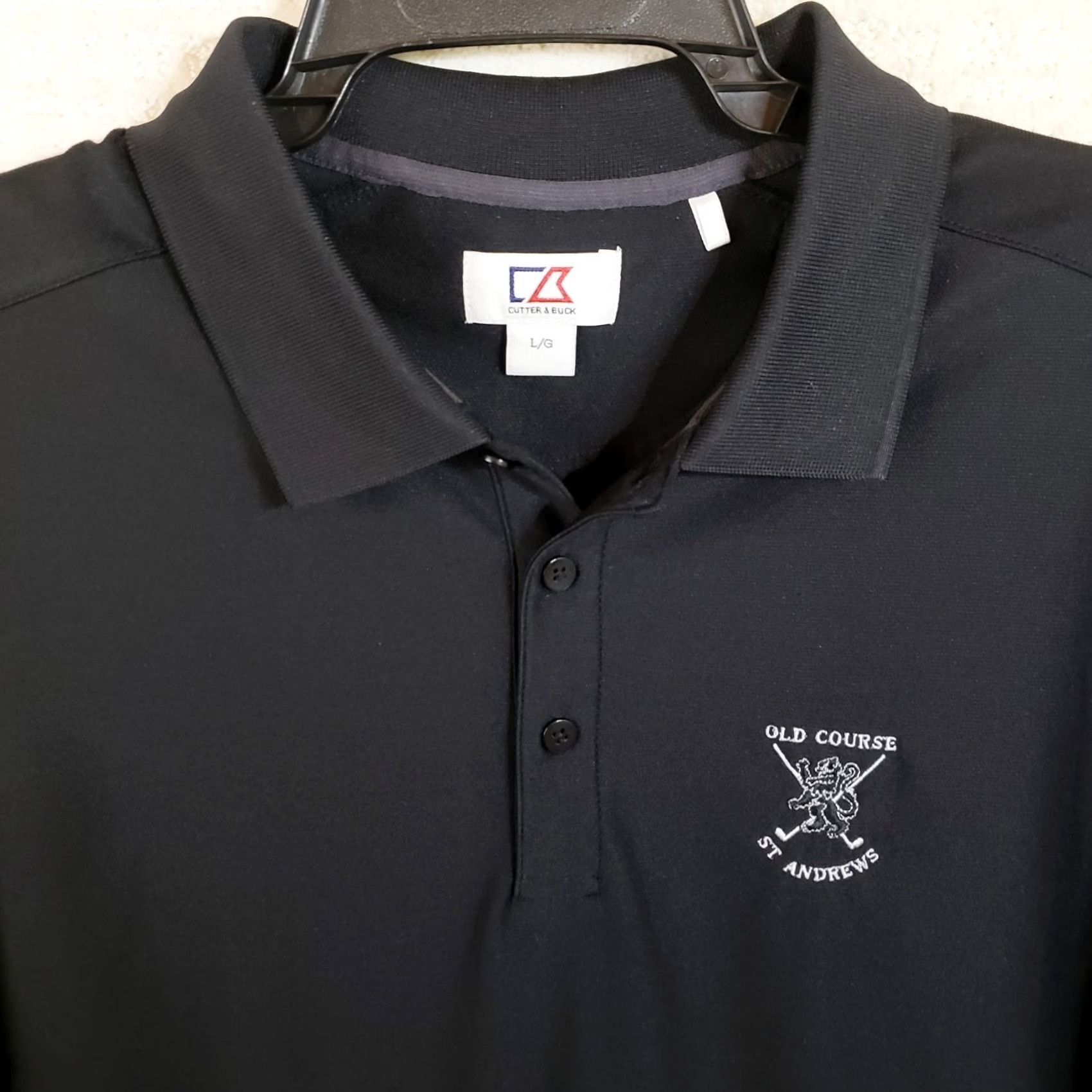 Cutter & Buck Cutter And Buck Polo Shirt Mens Large Black Old St. Andrews Logo Short Sleeve Golf Shirt Size US L / EU 52-54 / 3 - 3 Thumbnail