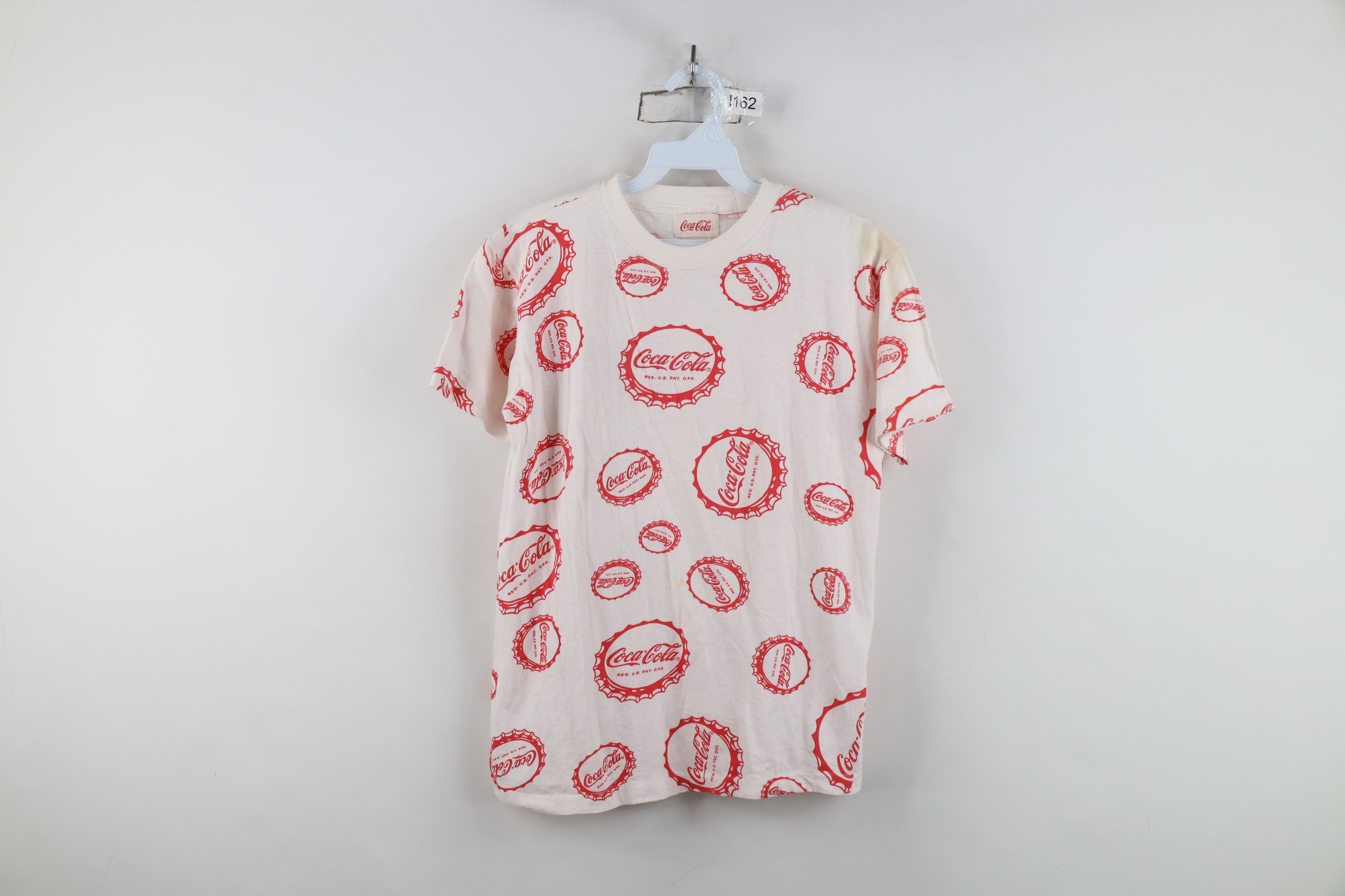 Coca Cola Vintage 80s 90s Coca Cola All Over Print T-Shirt USA Size S / US 4 / IT 40 - 1 Thumbnail