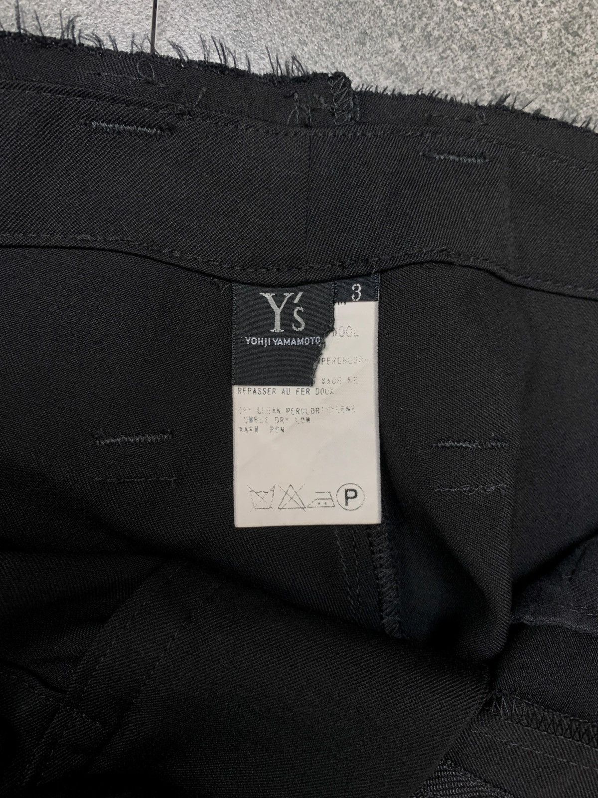 Yohji Yamamoto Y's by Yohji Yamamoto Frayed Seam Trousers Size US 29 - 8 Thumbnail