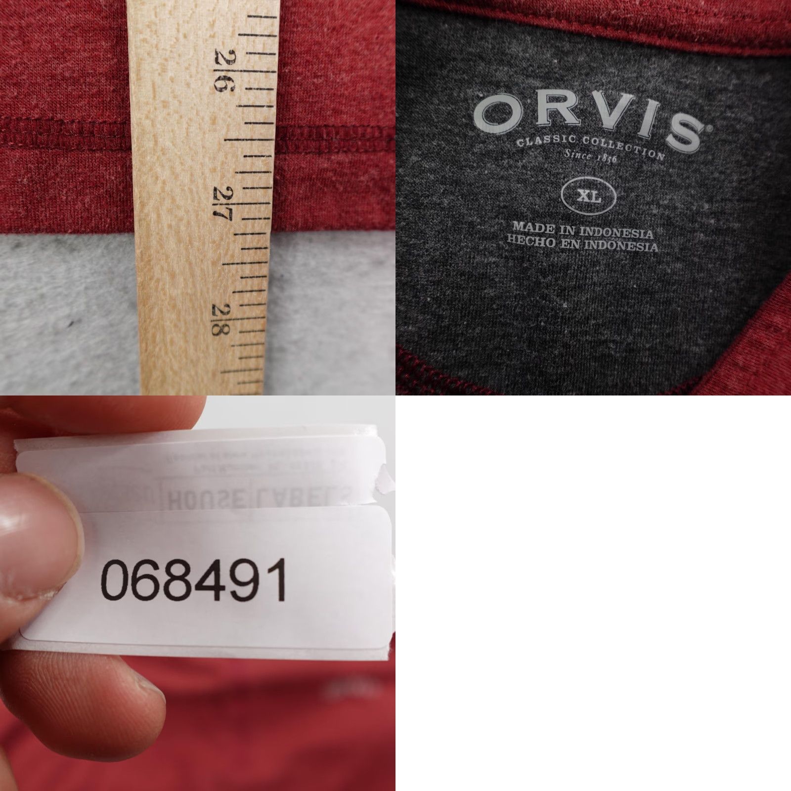 Orvis Orvis Shirt Mens XL Red Classic Collection 1/4 Zip Pullover Hiking Fishing Flex Size US XL / EU 56 / 4 - 8 Thumbnail