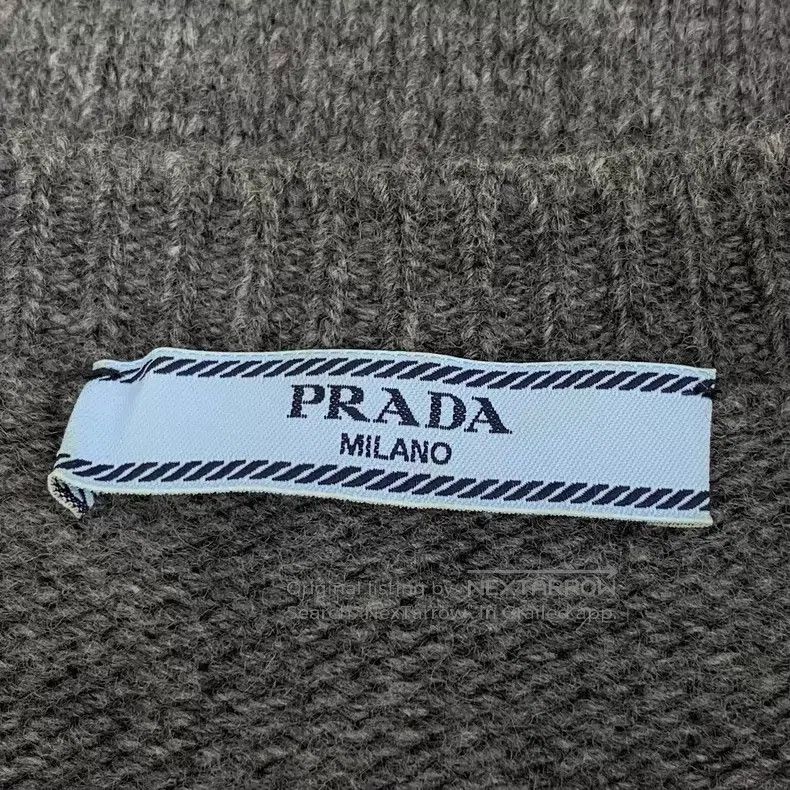 Prada Prada 22 gray logo round-neck wool mixed cashmere knitted Size XS / US 0-2 / IT 36-38 - 6 Thumbnail