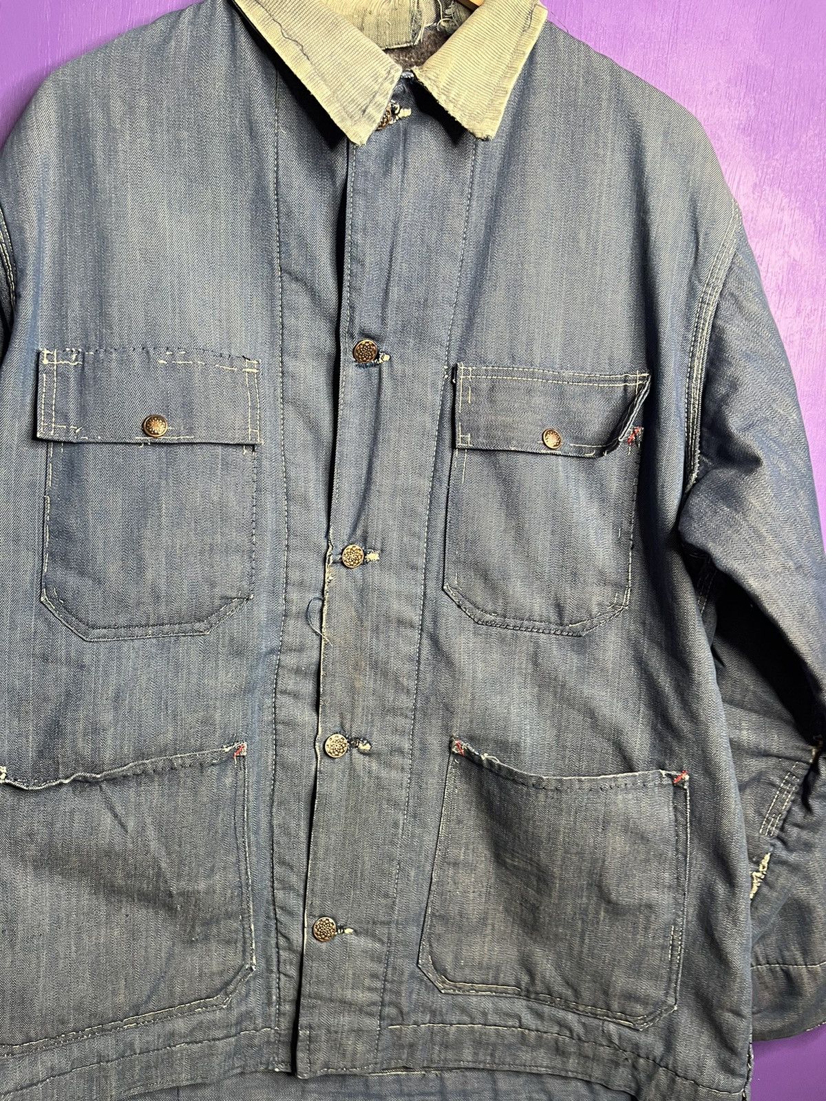 Vintage Vintage 70s Distressed cargo chore jacket Size US L / EU 52-54 / 3 - 3 Thumbnail