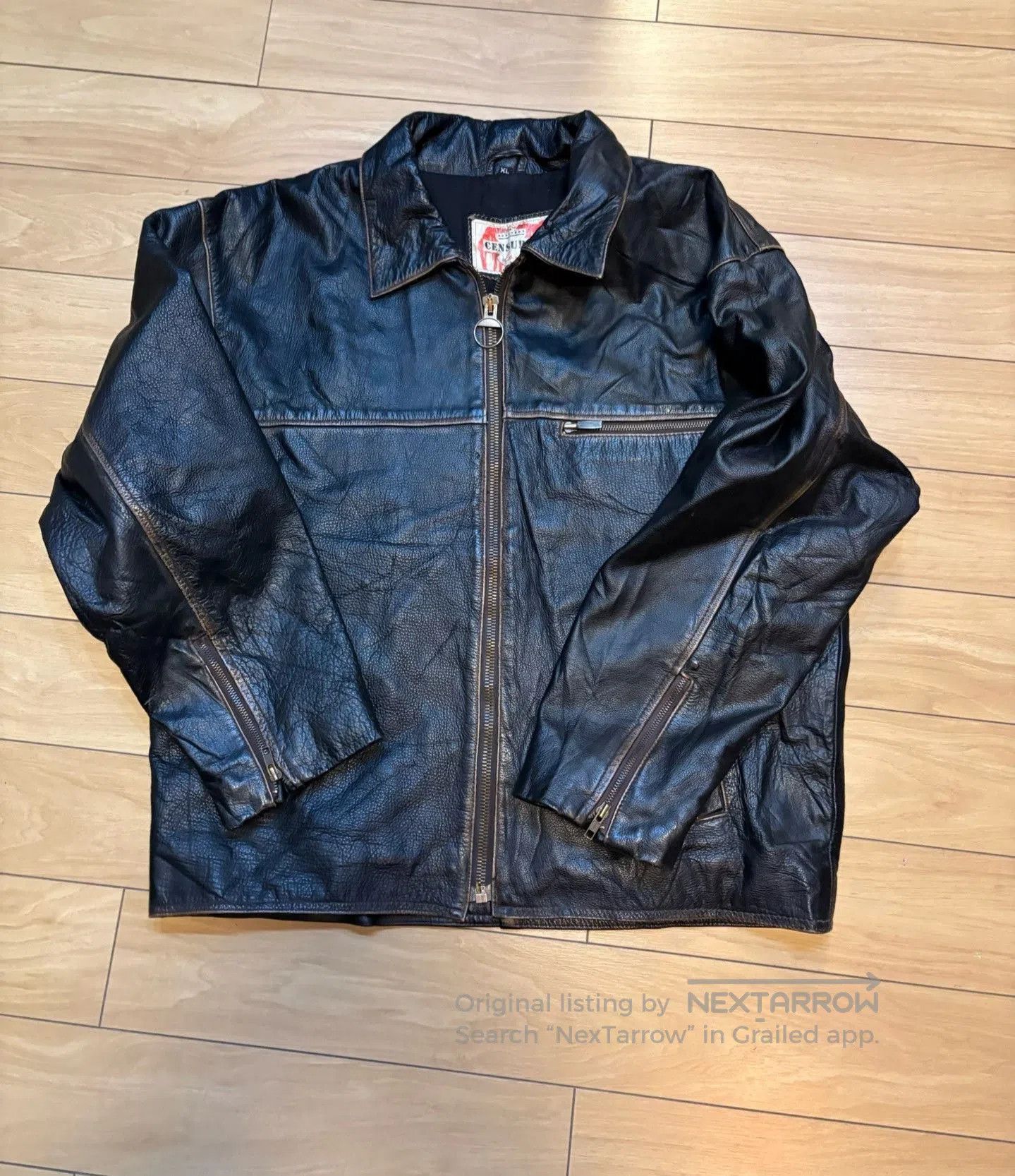 Japanese Brand Black Cowhide Leather Jacket. Size US XL / EU 56 / 4 - 1 Thumbnail