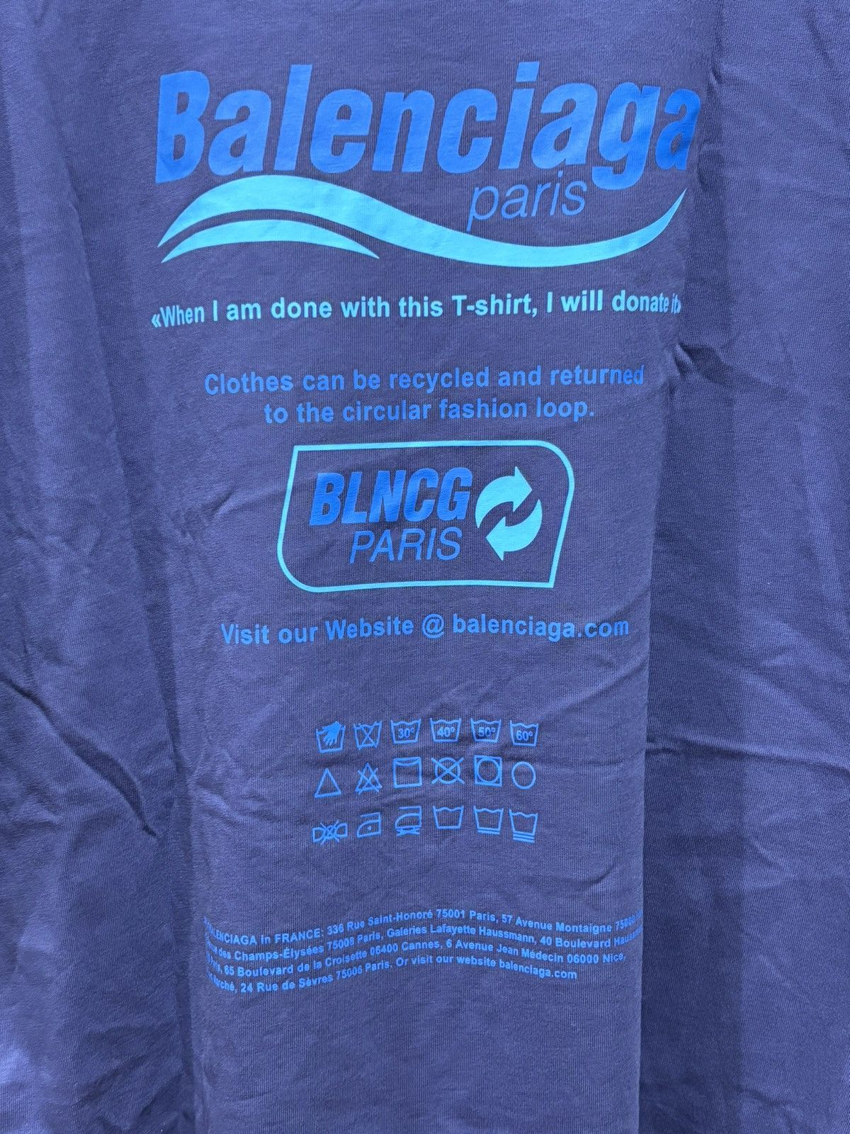 Balenciaga Balenciaga Recycle Blue Tee Size US XS / EU 42 / 0 - 5 Thumbnail