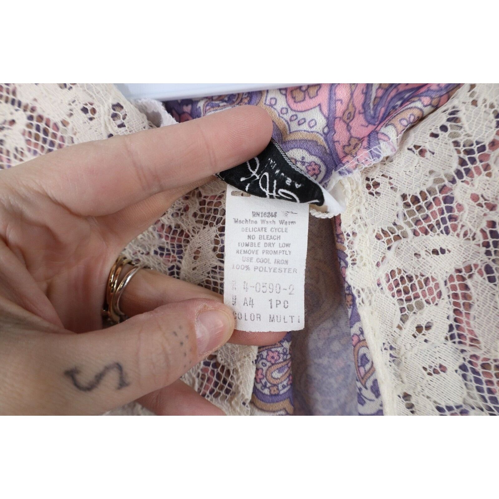 Vintage Vintage 70s Country Primitive Lace Collar Kni Size XL / US 12-14 / IT 48-50 - 11 Thumbnail
