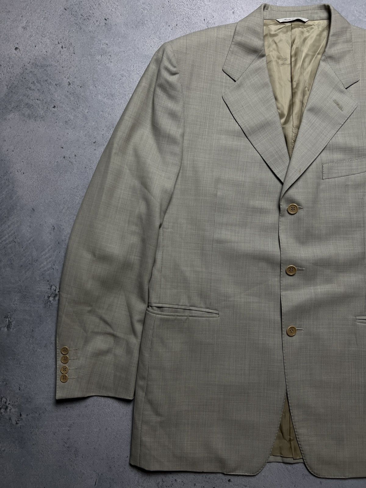 Canali Canali Italy Beige Wool Classic Blazer Jacket Size 50R - 3 Thumbnail