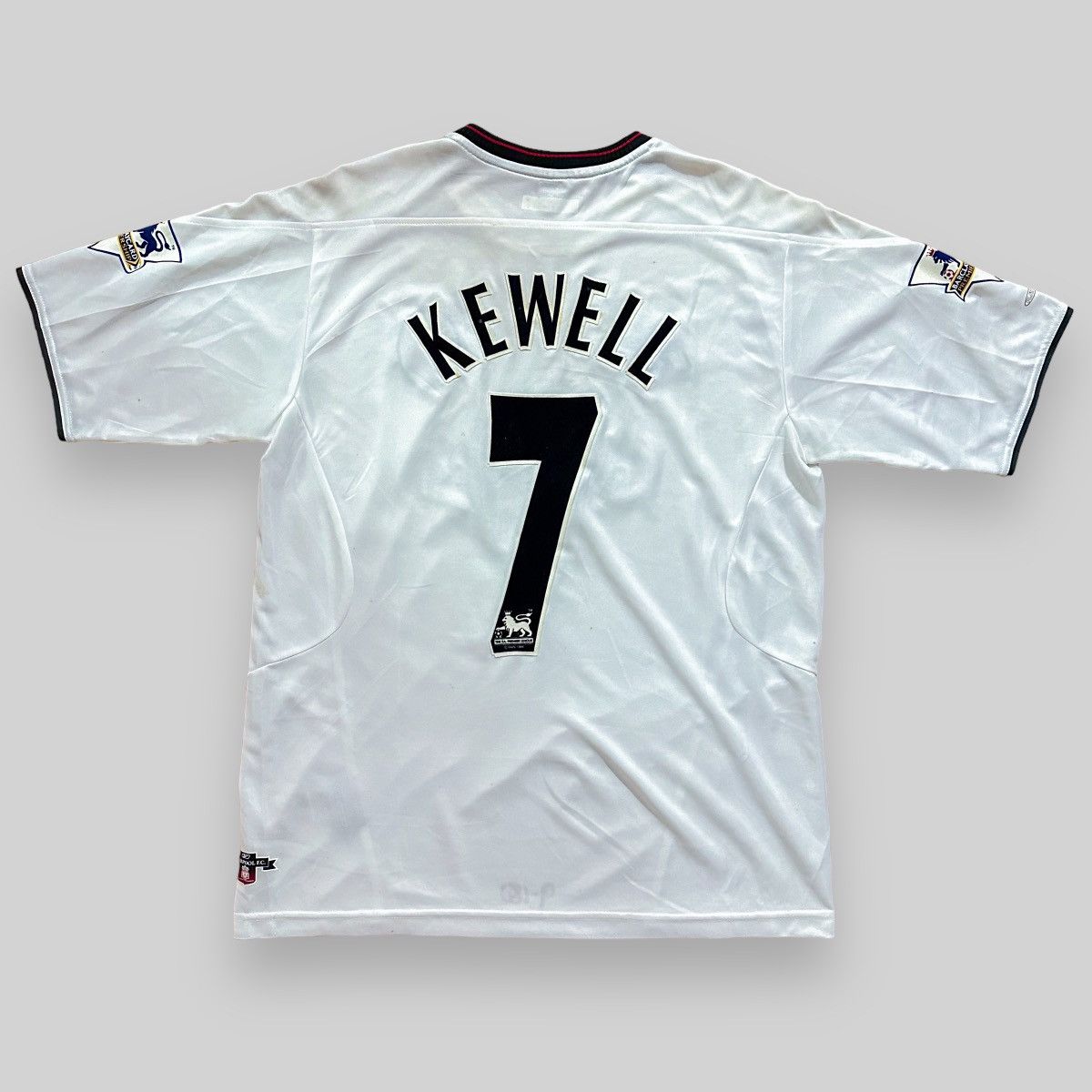 image of Reebok x Soccer Jersey Vintage 2003 Liverpool Kewell Away Soccer Football Jersey in White (Size XL)