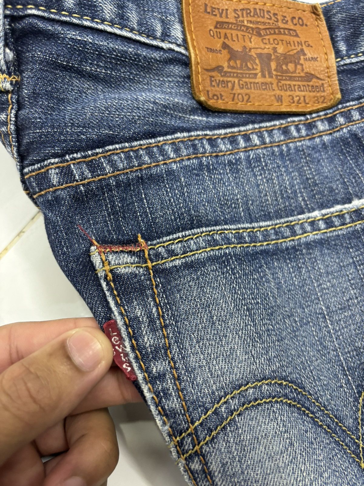 If Six Was Nine 🔥LEVIS 702 DISTRESS CLAWMARK DENIM JEANS Size US 31 - 11 Thumbnail