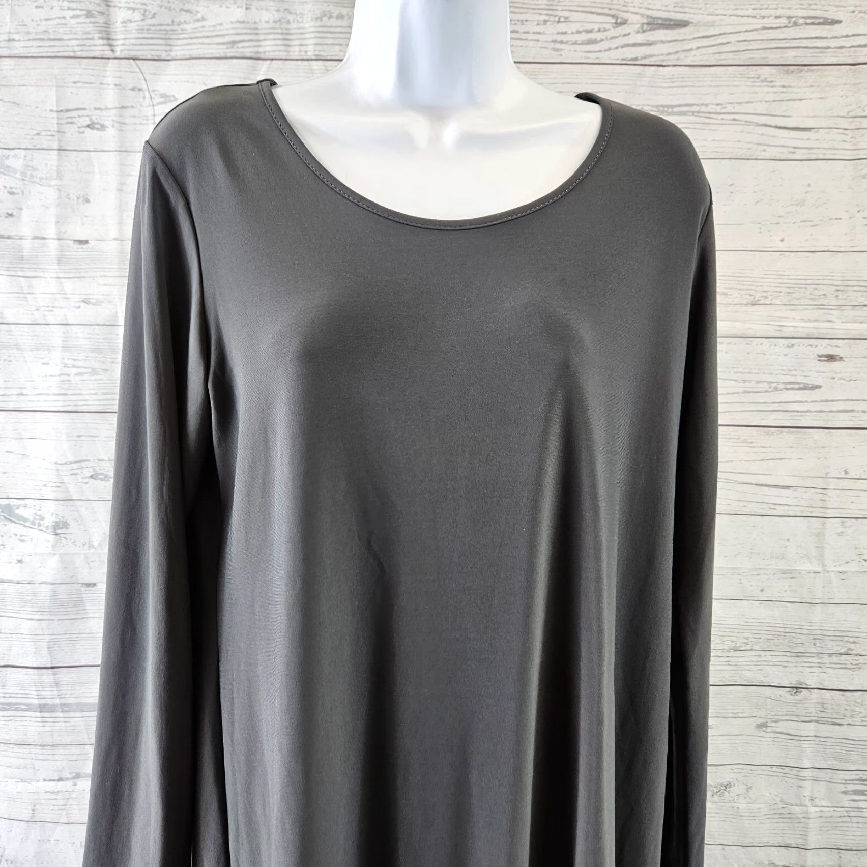 Vintage Clara Sun Woo Womens Top Blouse Solid Gray Long Sleeve M Size Shirt Womens Size M / US 6-8 / IT 42-44 - 2 Thumbnail