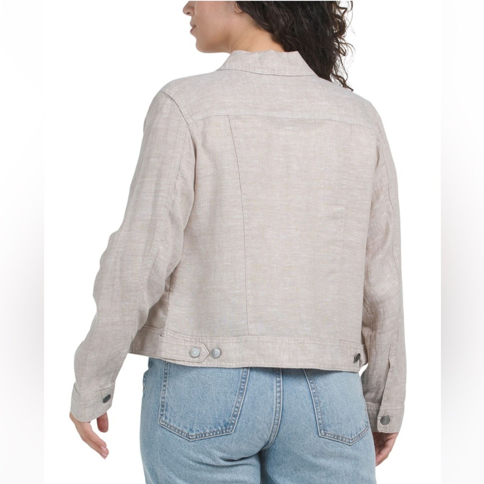 Jones New York 🎉LAST PIECE🎉JNY JONES NEW‎ YORK Linen Jean Jacket Size M / US 6-8 / IT 42-44 - 2 Thumbnail