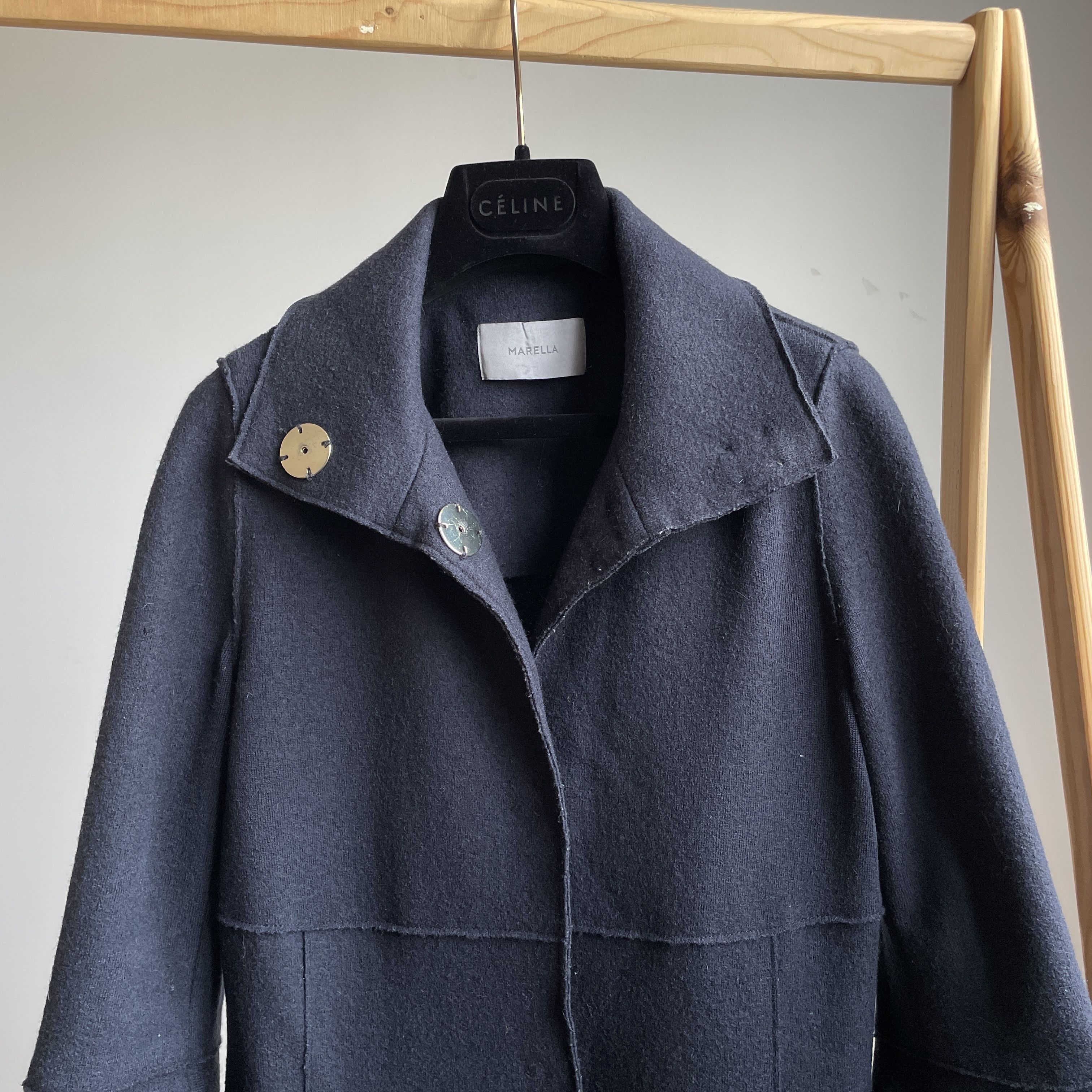 Marella Marella by Max Mara Womens Raw Edge Wool Coat Size S / US 4 / IT 40 - 5 Thumbnail