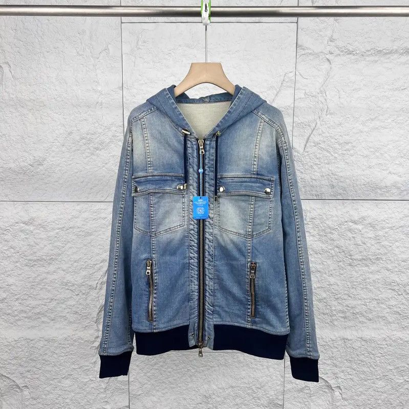 Balmain Balmain Blue Cotton Men's Jacket 0089 Size US S / EU 44-46 / 1 - 1 Thumbnail