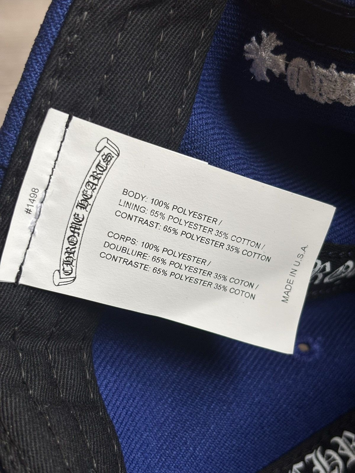 Chrome Hearts Chrome Hearts CH Baseball Cap Blue/White Snapback Hat Size ONE SIZE - 8 Thumbnail