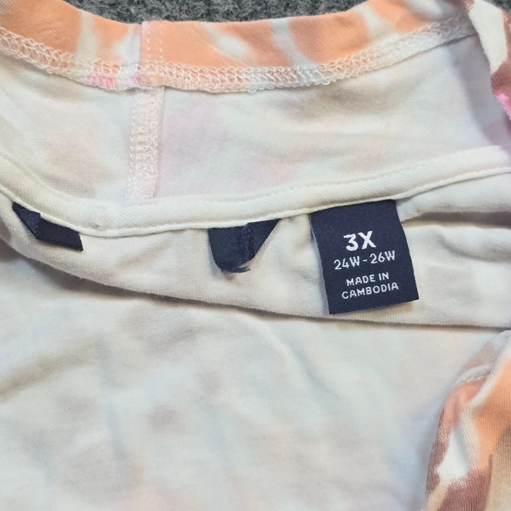 Lands' End Lands' End Cardigan Womens 3X Pink Beige Tie Dye Open Front Boho Casual Knit Sweater Cardigan 3X Womens Mens Girls Size XXL / US 16-18 / IT 52-54 - 3 Thumbnail