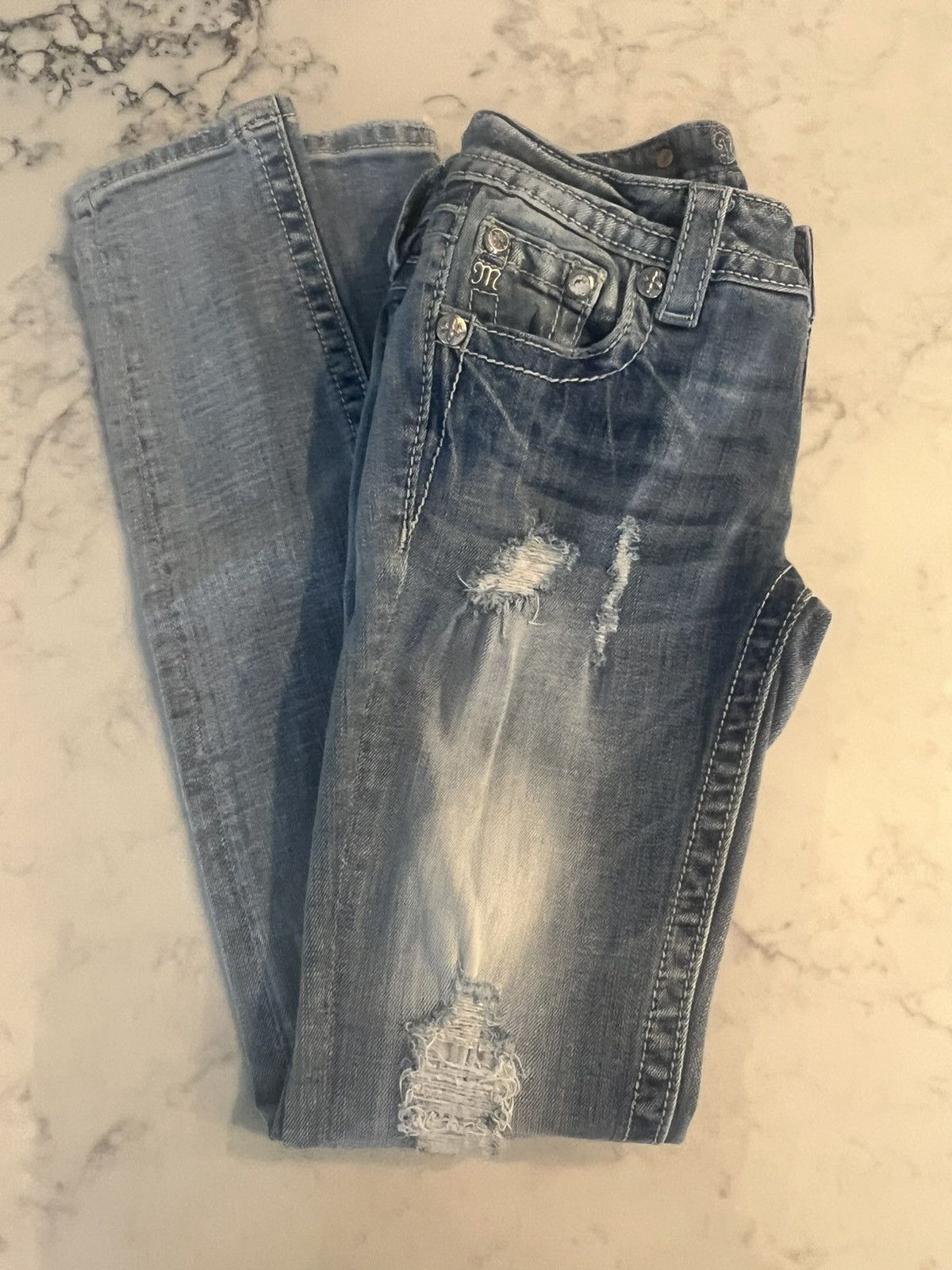 Miss Me Miss Me Jeans Women’s 25 Skinny Rhinestone Jeans Y2K Size 25" / US 0 / IT 36 - 4 Thumbnail