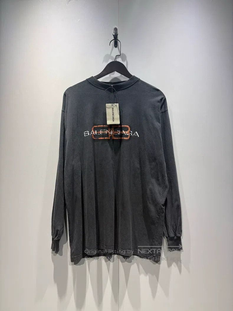 Balenciaga Balenciaga Double B Print Letter Distressed Long Sleeve Size US XS / EU 42 / 0 - 1 Thumbnail