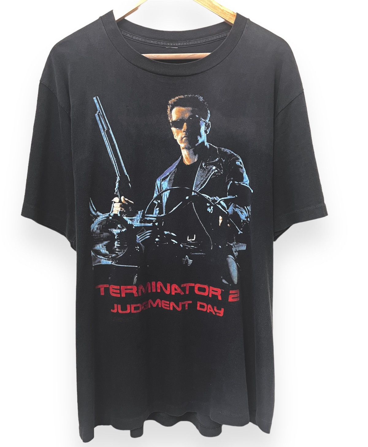 image of Vintage 1991 Terminator 2 Movie Promo Shirt - XL in Black, Men's