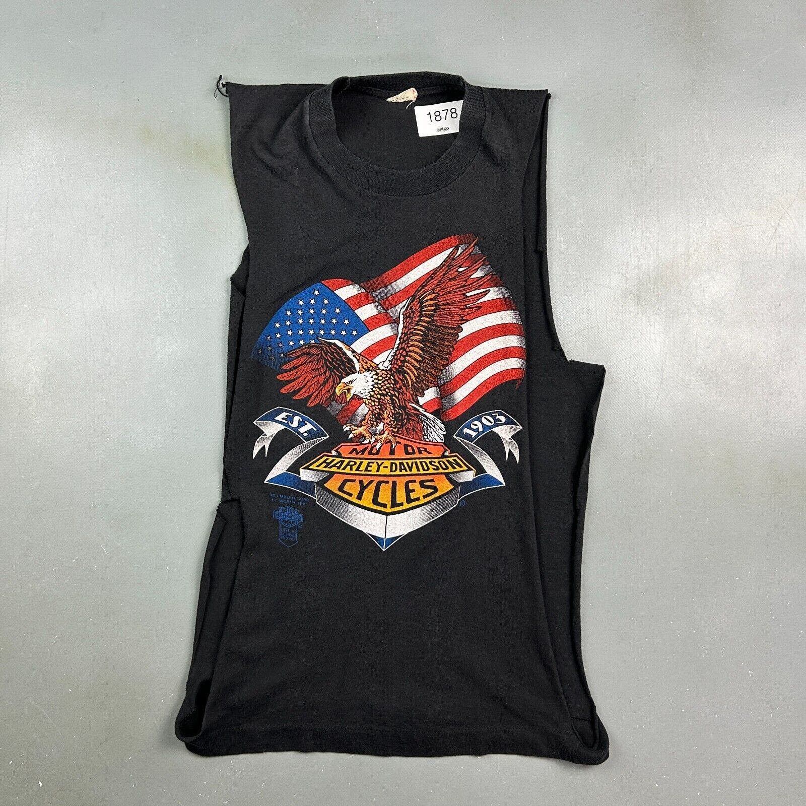 Harley Davidson VINTAGE 90s | Harley Davidson 3D Emblem Sleeveless T-Shirt S Size US S / EU 44-46 / 1 - 1 Thumbnail