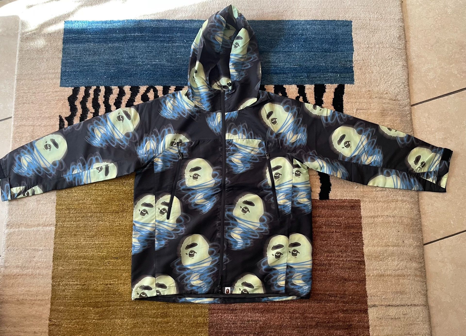 Bape Bape Cyclone Ape Hooded Windbreaker Size US XXL / EU 58 / 5 - 1 Thumbnail