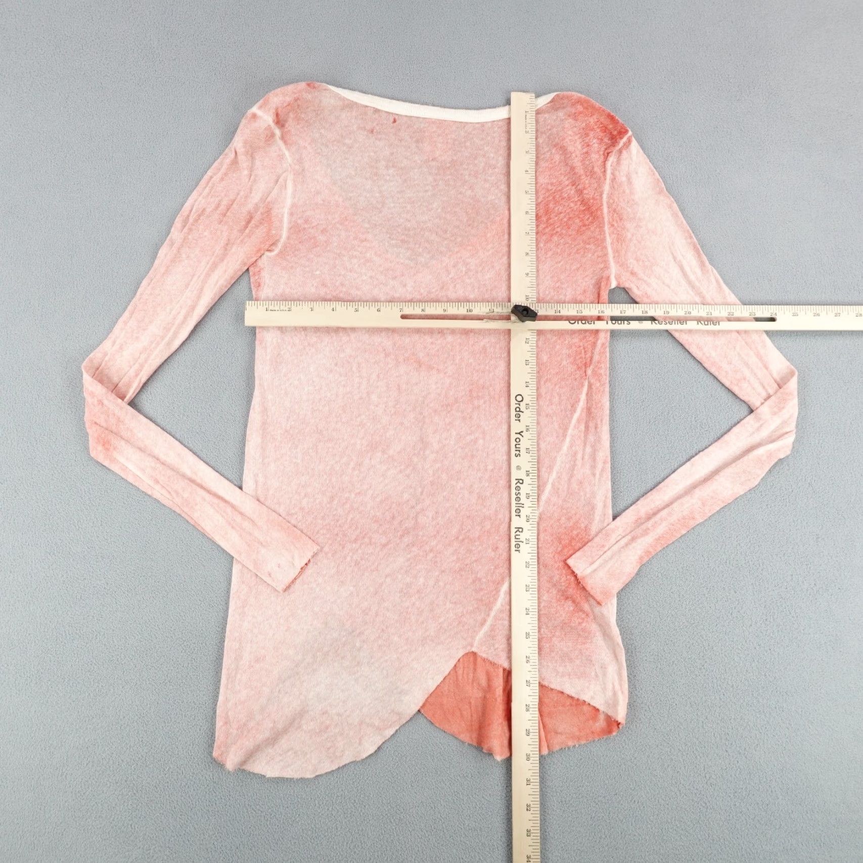 Vintage We The Free Shirt Women S Pink Asymmetrical Beach Tee Top Burnout V Neck Size S / US 4 / IT 40 - 4 Thumbnail