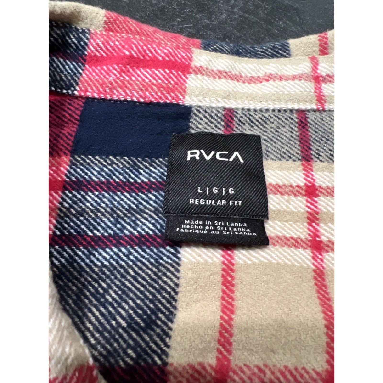 RVCA VINTAGE RVCA Shirt Mens Large Casual Flannel Button-Up Long Sleeve Plaid Cotton Fall Winter Men Size US L / EU 52-54 / 3 - 7 Thumbnail