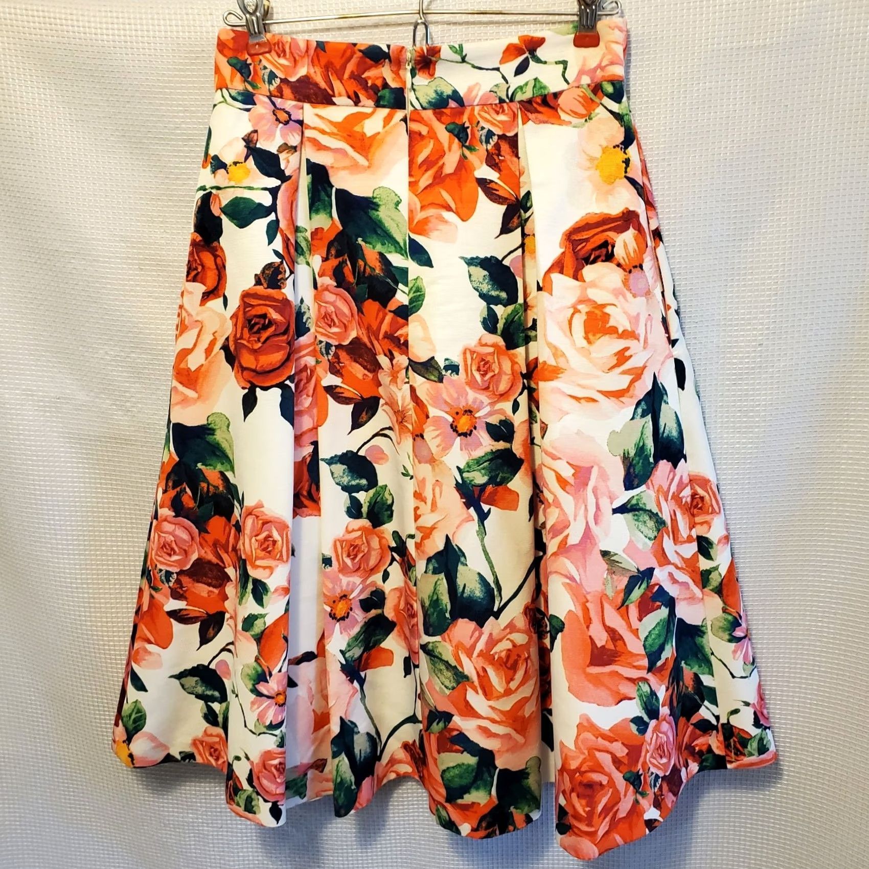 Vintage VINTAGE Eliza J Floral Midi Flounce Party Skirt Jacquard Roses Tulle Underlay Sz 4 Size 27" / US 4 / IT 40 - 4 Thumbnail