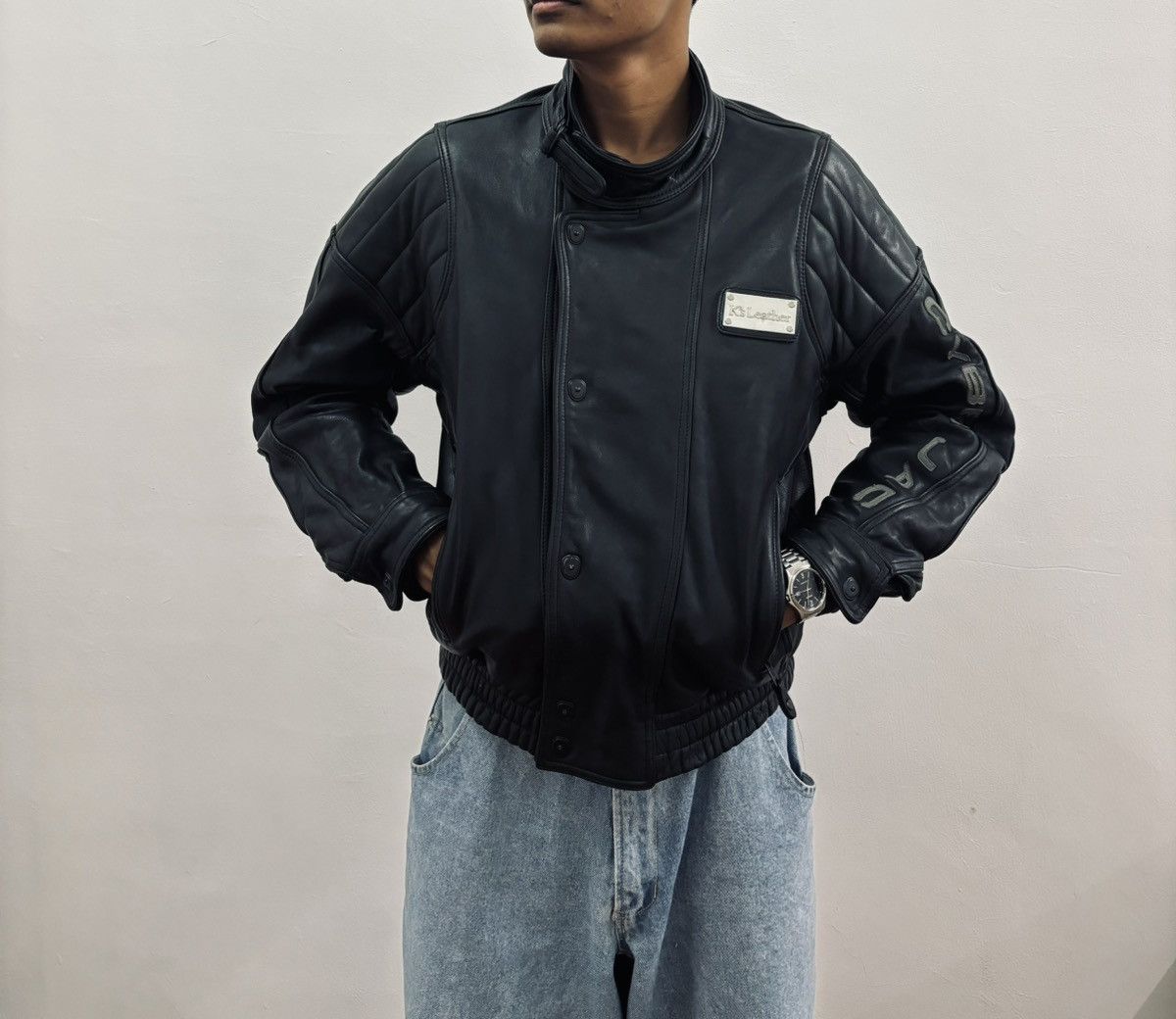 カドヤ CYBER JACレザージャケットブラック(LL)AKIRAモデル KADOYA AKIRA Vintage Limited CYBERJAC Leather Riders Jacket Black