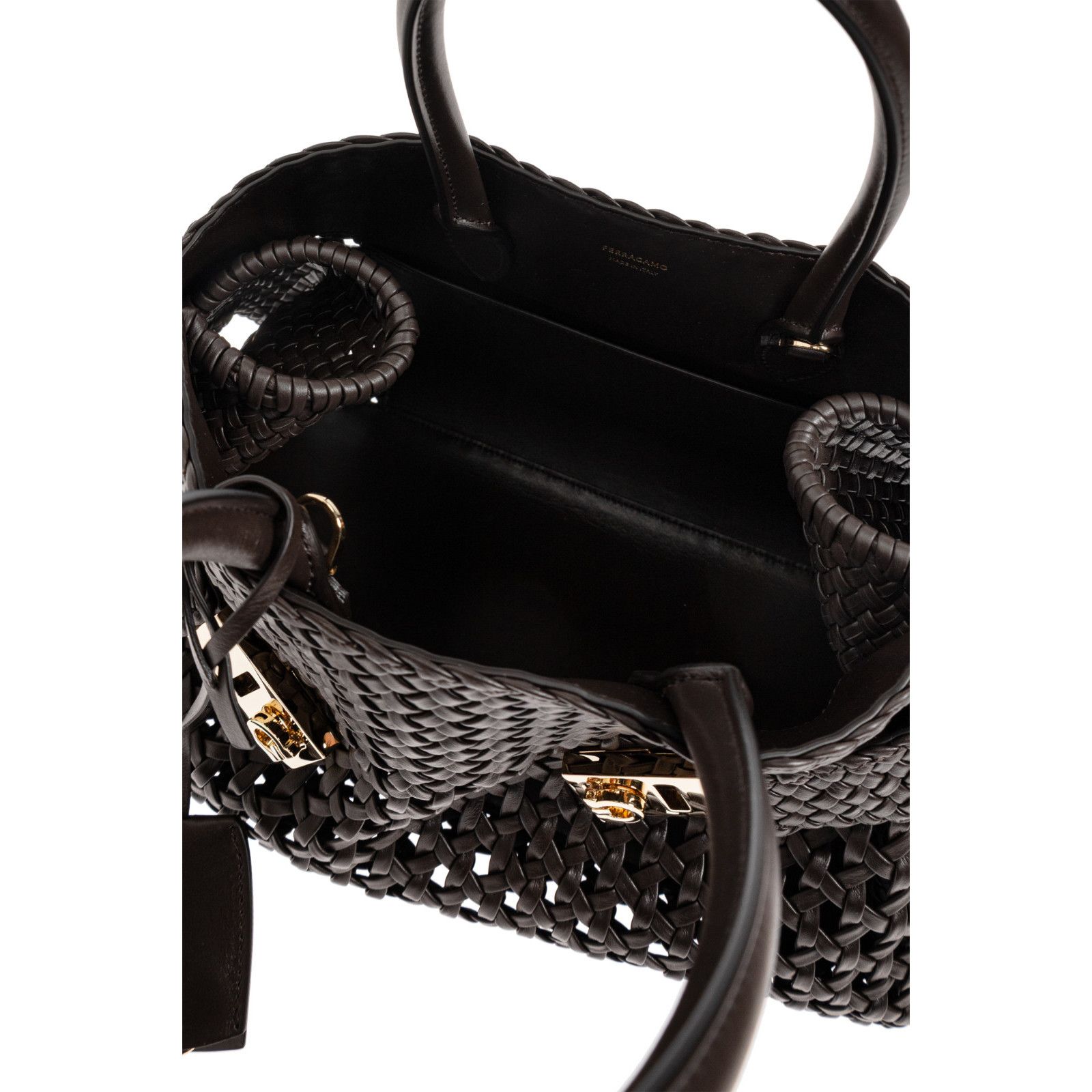 Salvatore Ferragamo FERRAGAMO Hug Brown Top Handle Bag New & Authentic Size ONE SIZE - 4 Thumbnail