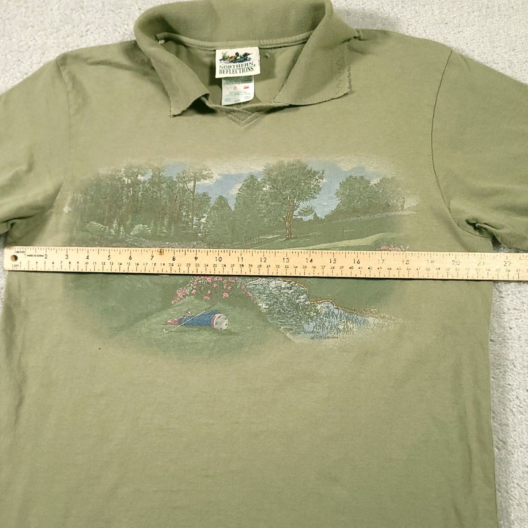 Northern Reflections VINTAGE Northern Reflections Women Large Golf Shirt Short Sleeve Collared Nature Graphic Size L / US 10 / IT 46 - 3 Thumbnail